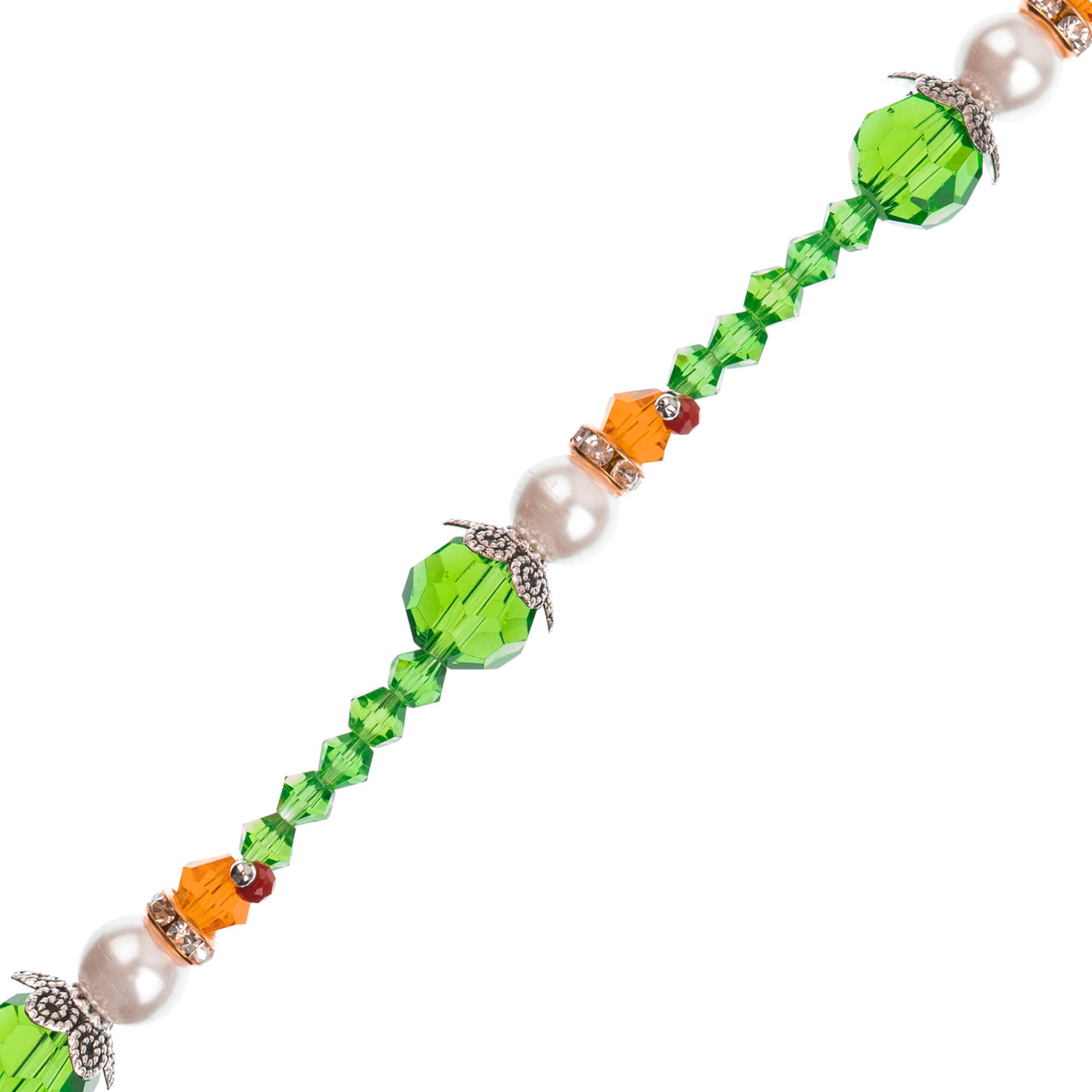 Crystal Lane DIY Holiday Christmas 7" Designer Crystal Glass & Pearl Bead Strand